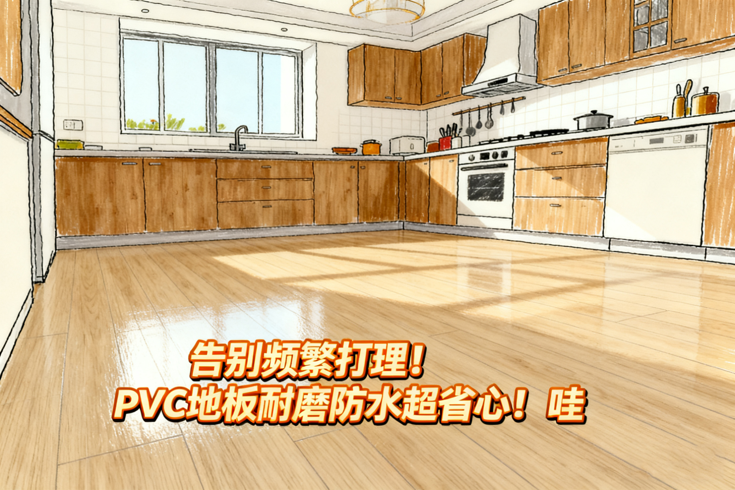告别频繁打理！PVC 地板耐磨防水超省心！哇