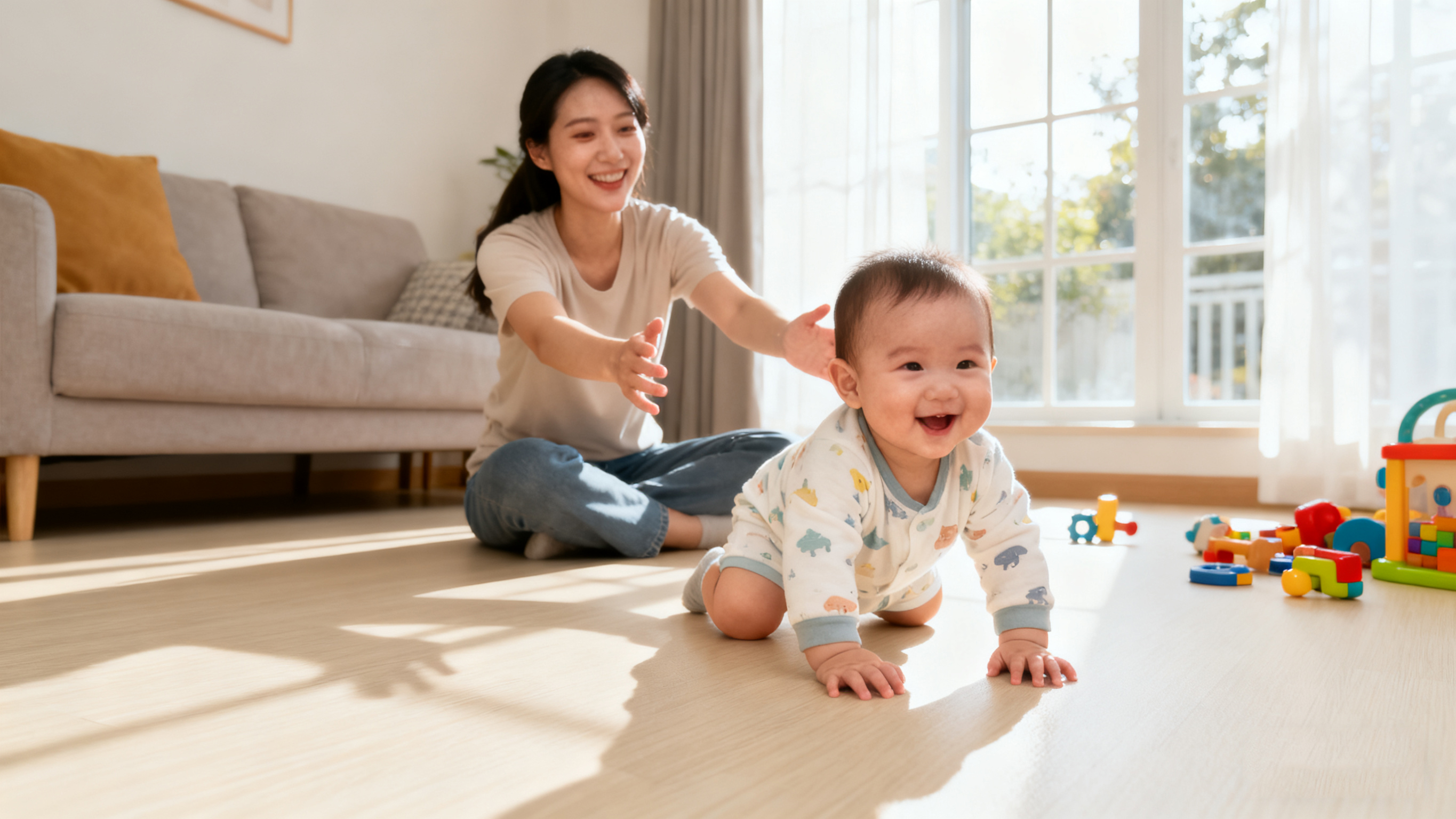 亲子时光好搭档：PVC 地板承托宝宝每一步爬行
