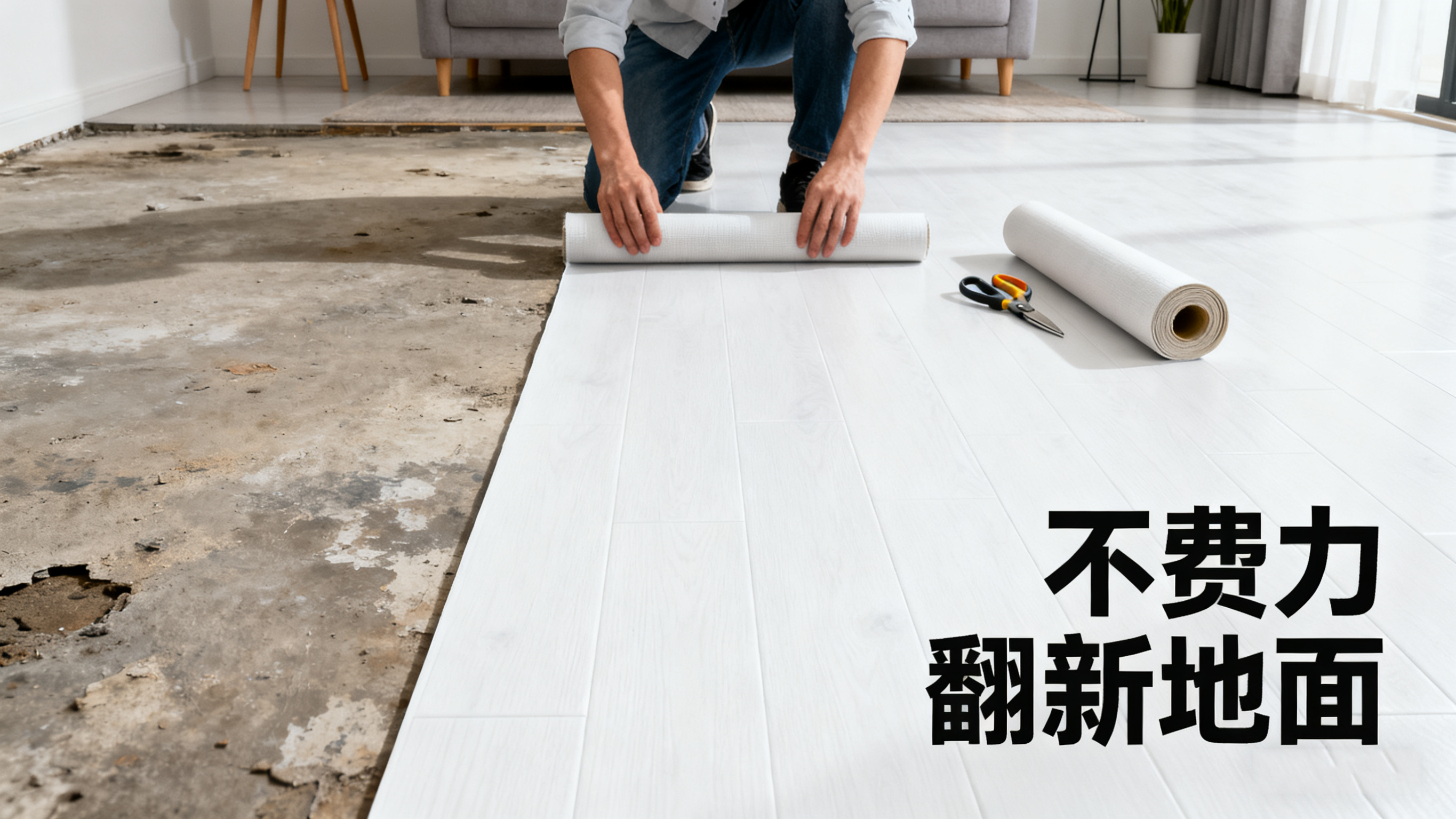 PVC 地板革10 分钟快速铺装租房改造神器翻新地面不费力